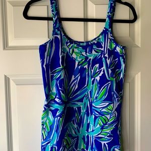 Lilly Pulitzer tank top blue crush bamboom pattern